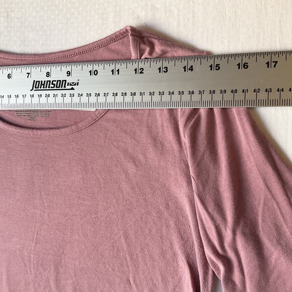 A:glow Maternity Women Shirt Size M Mauve Ruched Scoop Neck Pullover Stretchy - Picture 3 of 7